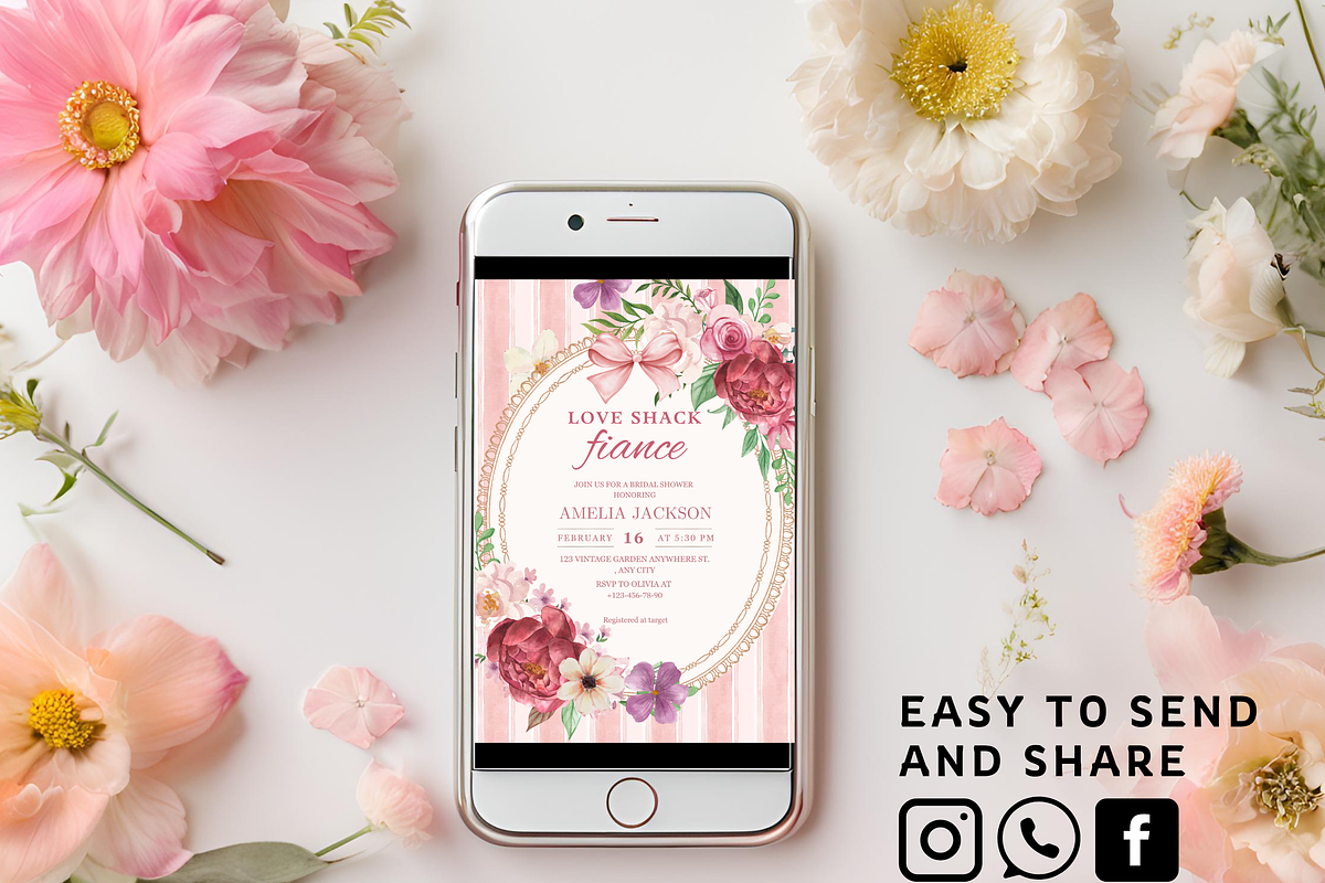 Love Shack fiancé Bridal shower, an Invitation Template by Kay Art Designs (Photo 9 of 9)