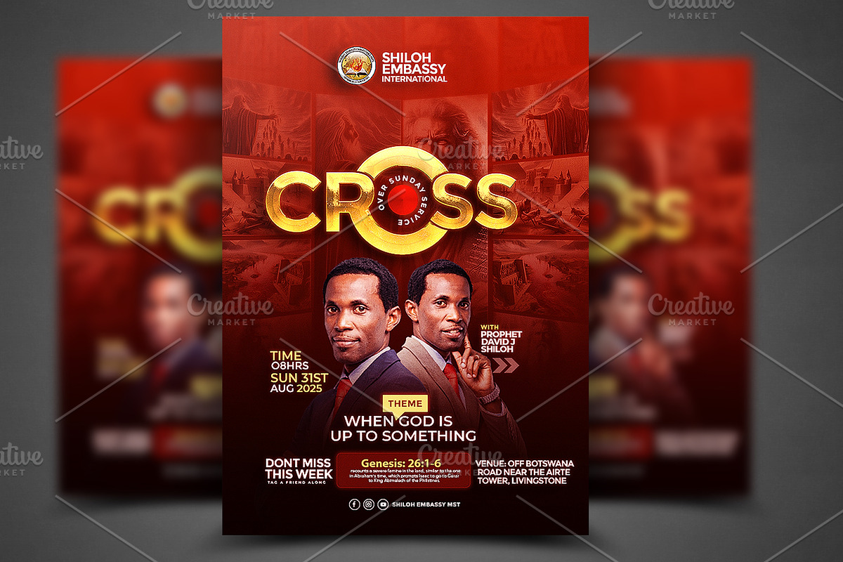 Cross over Church Poster Template