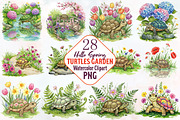 Spring Turtles Garden Clipart, an Illustration by RobertsArt (Thumbnail 1 of 7)