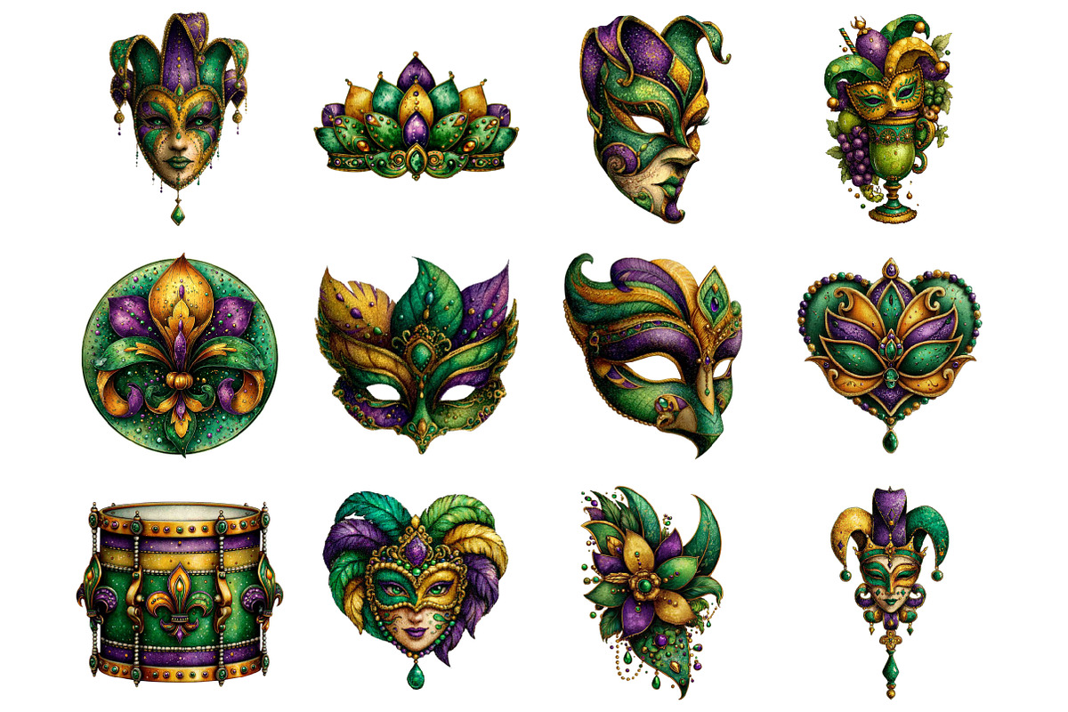 Mardi Gras Sublimation Clipart, a Graphic by CitraGraphics (Photo 2 of 5)
