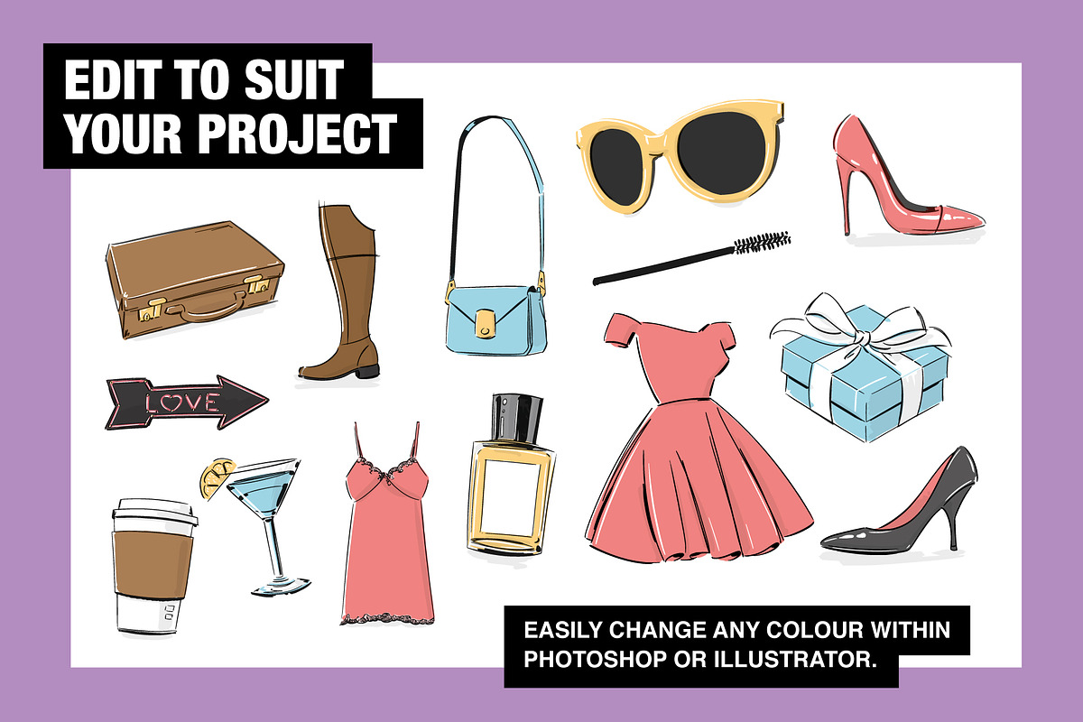 Fashion Props and Objects Clipart, an Object Illustration by Wingsart Studio (Photo 4 of 4)