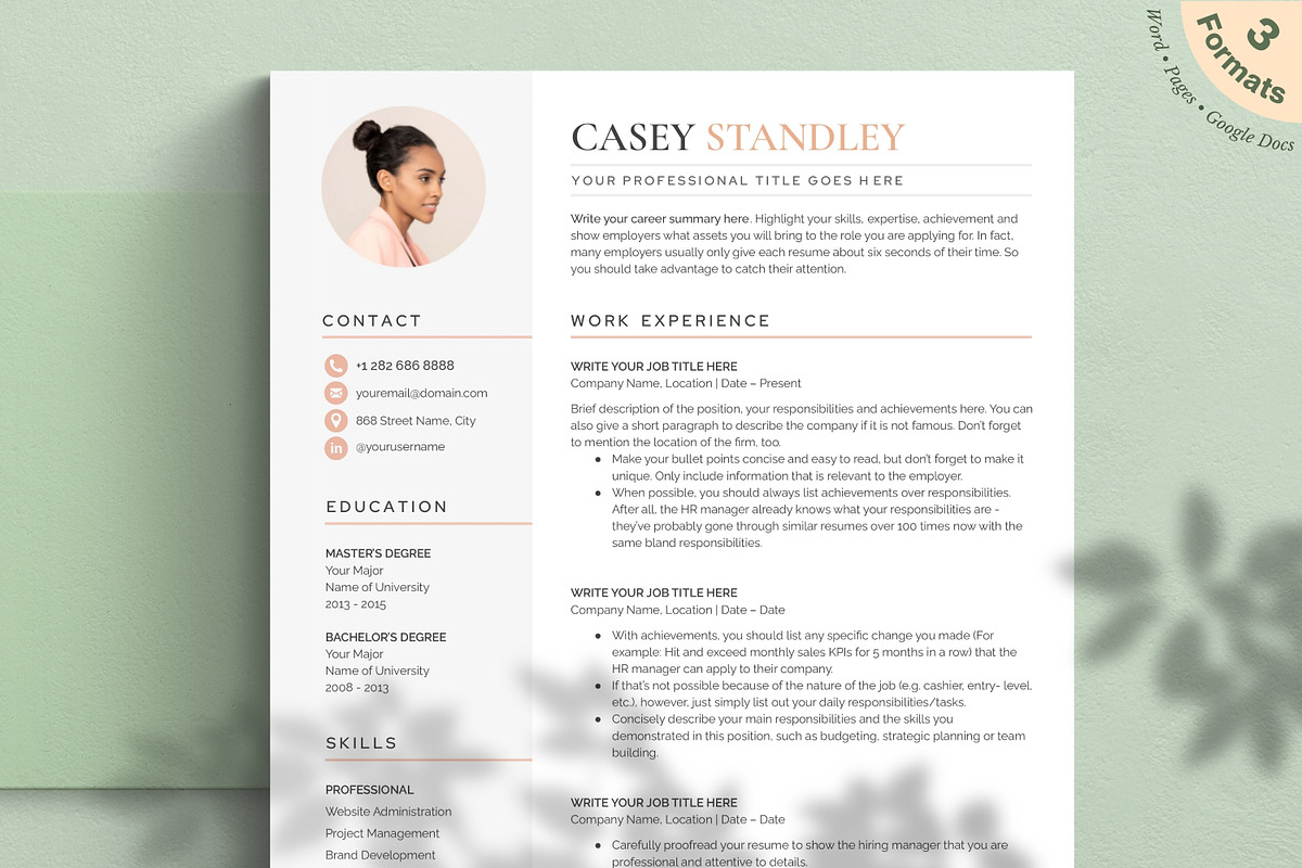Resume/CV - The Standley, a Resume Template by CreativeLandStudio (Photo 1 of 10)