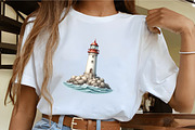 Christmas Lighthouse Clipart, an Illustration by CrexoraLab (Thumbnail 2 of 5)