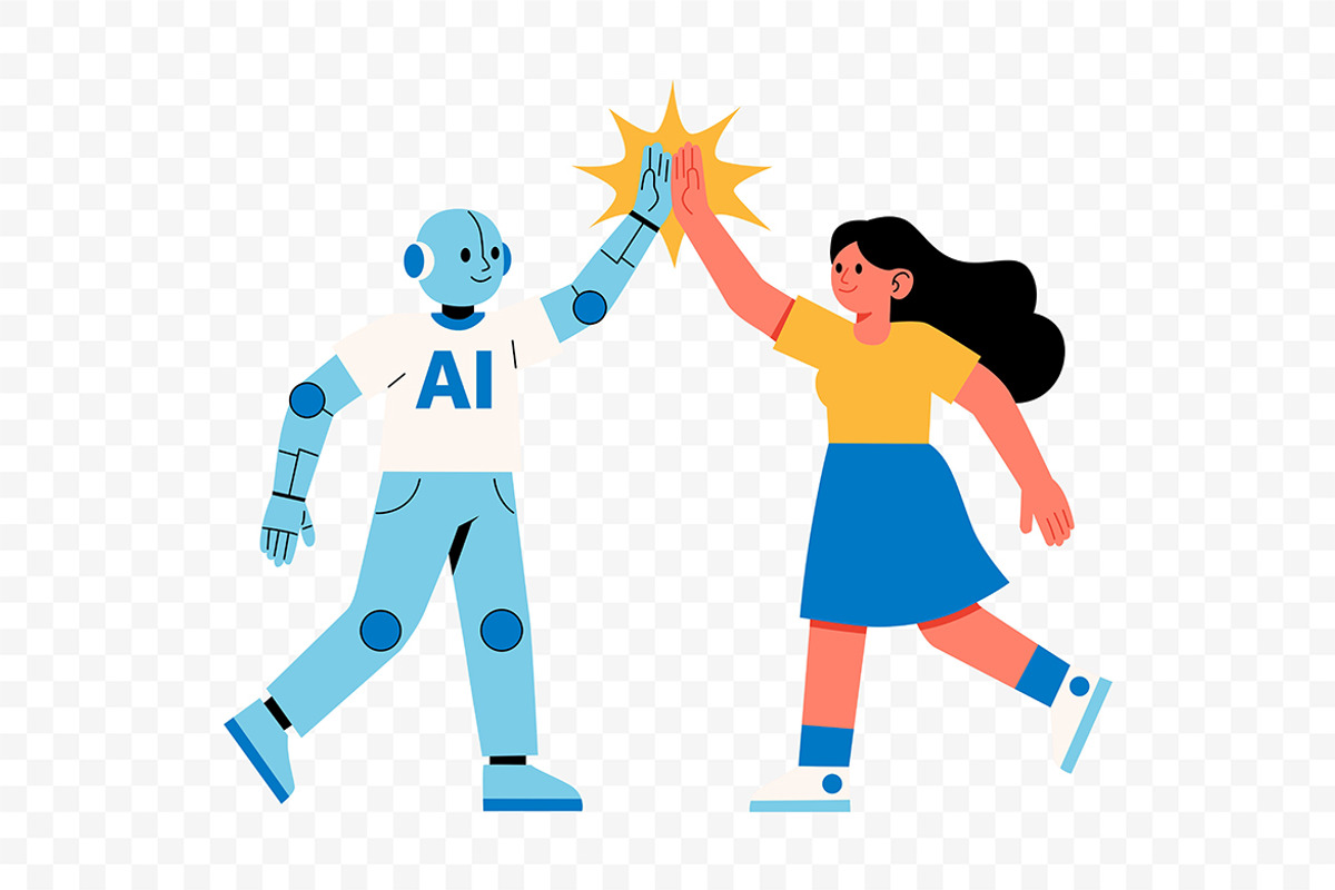 AI Woman Human Collaboration, a Person Illustration by Partikusi Design (Photo 3 of 3)