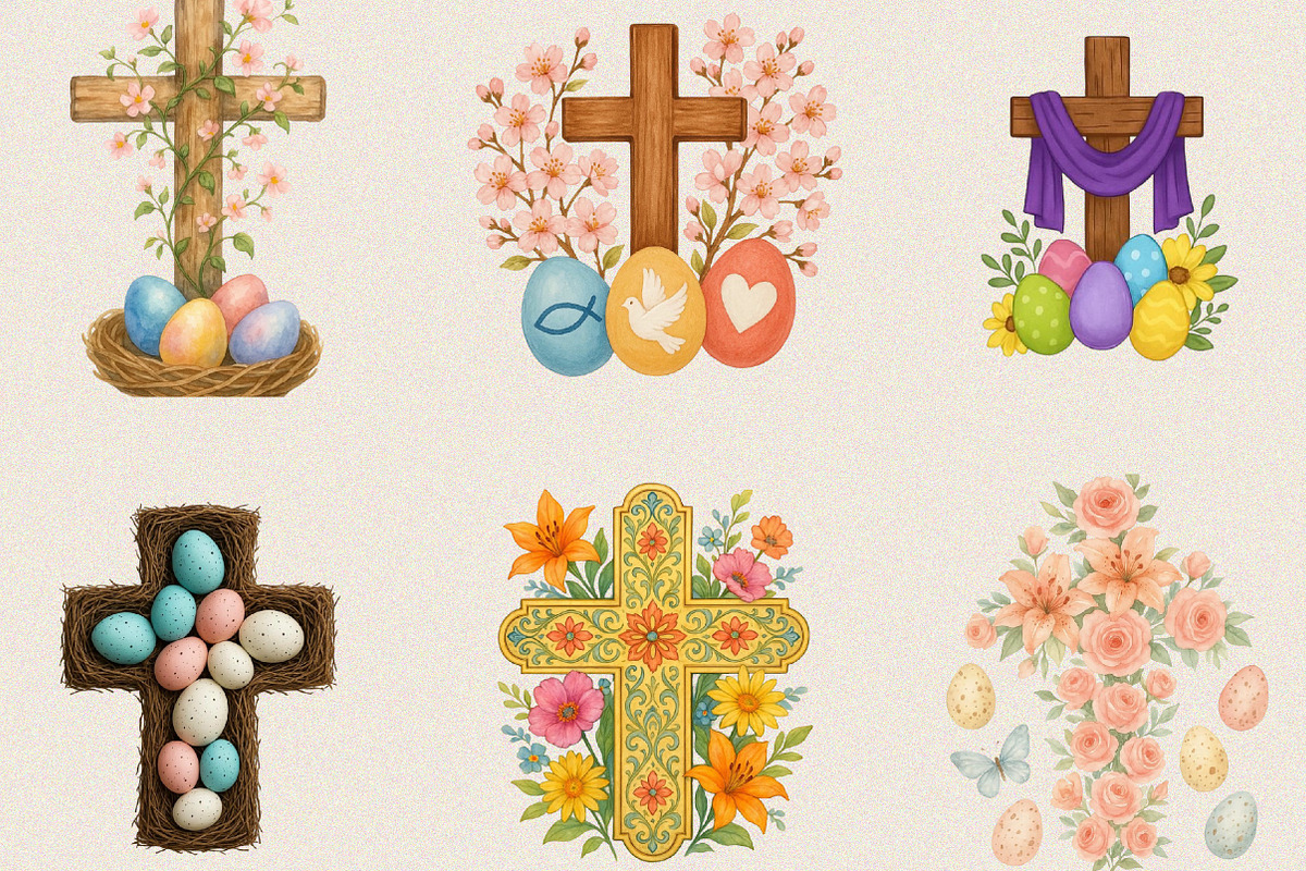 Easter Christian Crosses Sublimation, an Illustration by SVGArt (Photo 2 of 8)