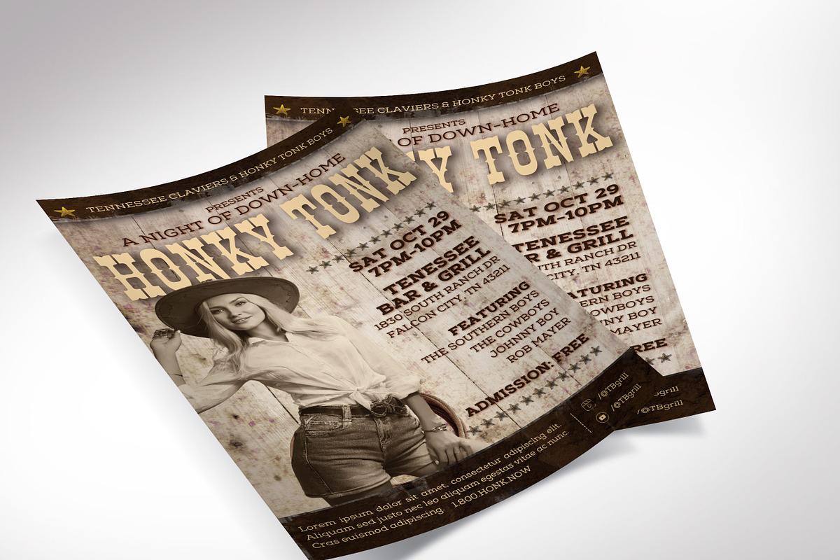 Honky Tonk Country Flyer Template preview 8