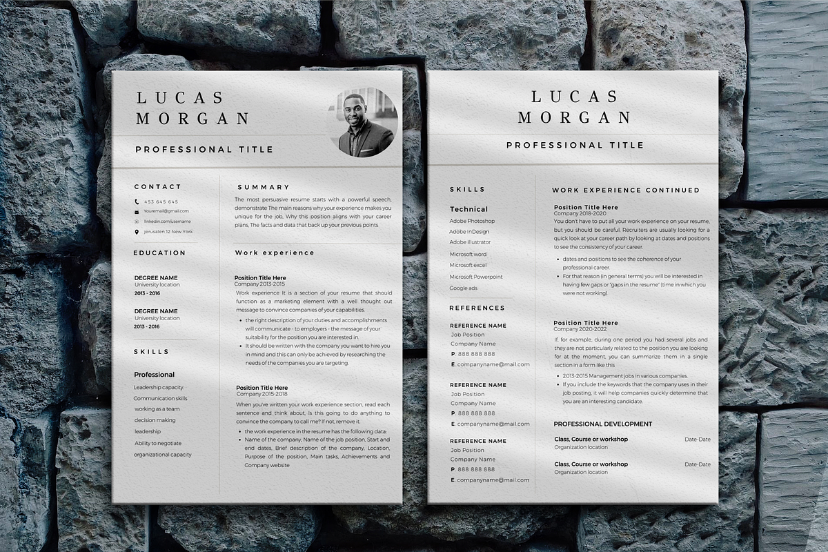 Resume Template Pack | Canva, Pages, a Resume Template by Prodesign (Photo 3 of 4)