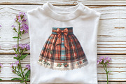 Watercolor Christmas Plaid Skirt PNG, an Illustration by CraftArtStudio (Thumbnail 3 of 6)