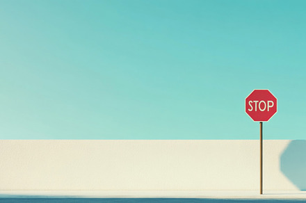 Red Stop sign against retro blue color sky background, a Photo by Dvoevnore photos
