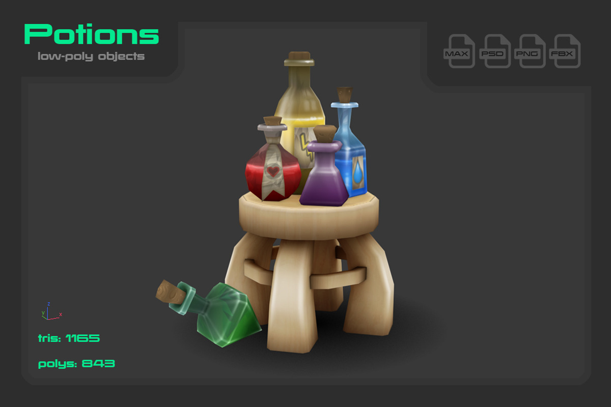 Potions, an Object 3D Model by stallfish's art store (Photo 2 of 5)