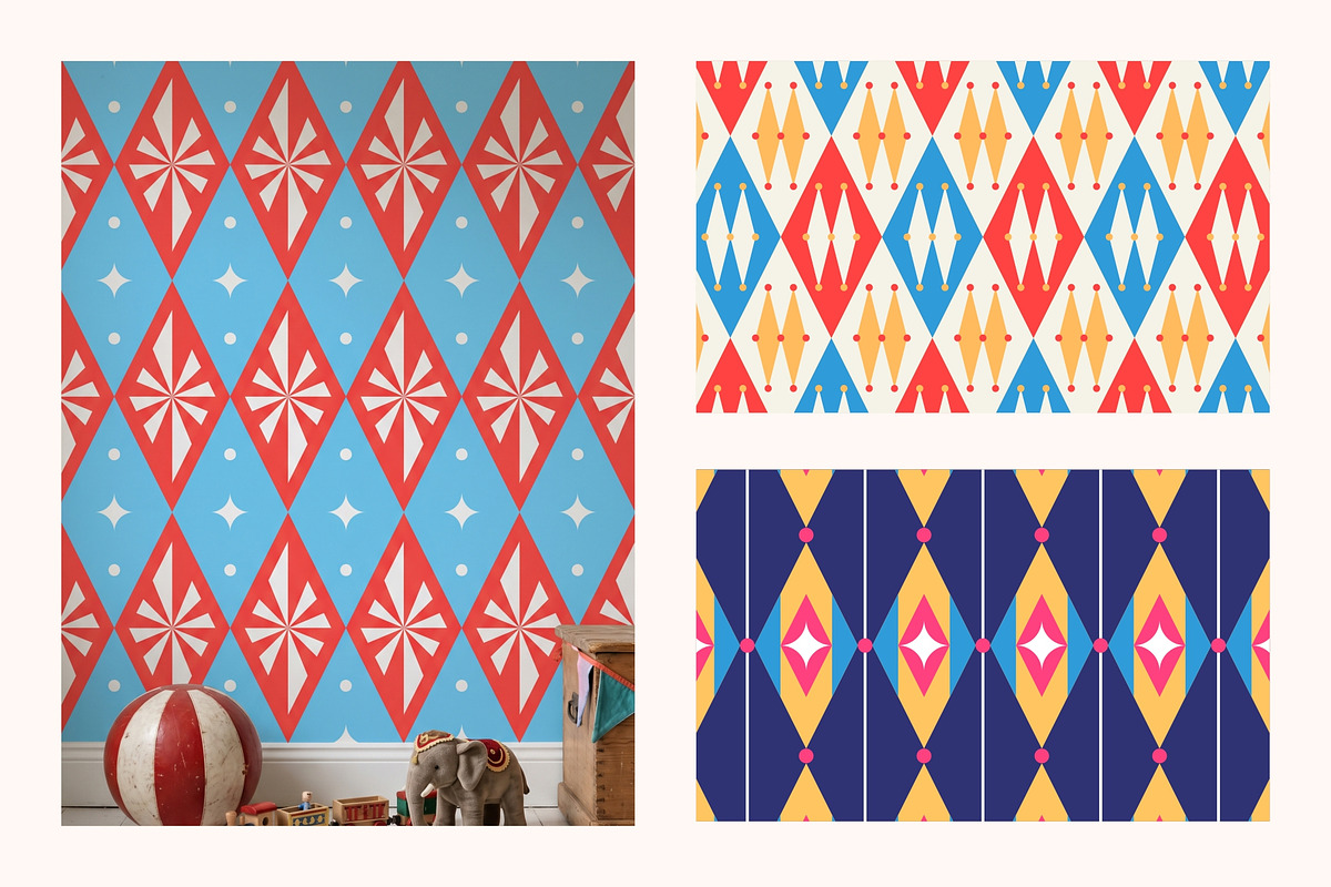 Neo Circus Seamless Pattern, a Pattern Graphic by Firowerk (Photo 2 of 7)