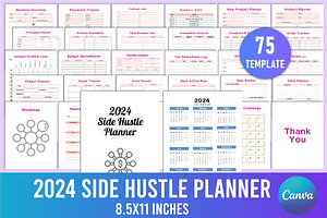 Editable 2024 Side Hustle Planner