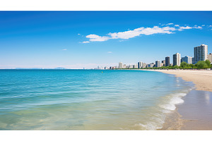 beach lake michigan milwaukee ai, a Nature Photo by pikepicture