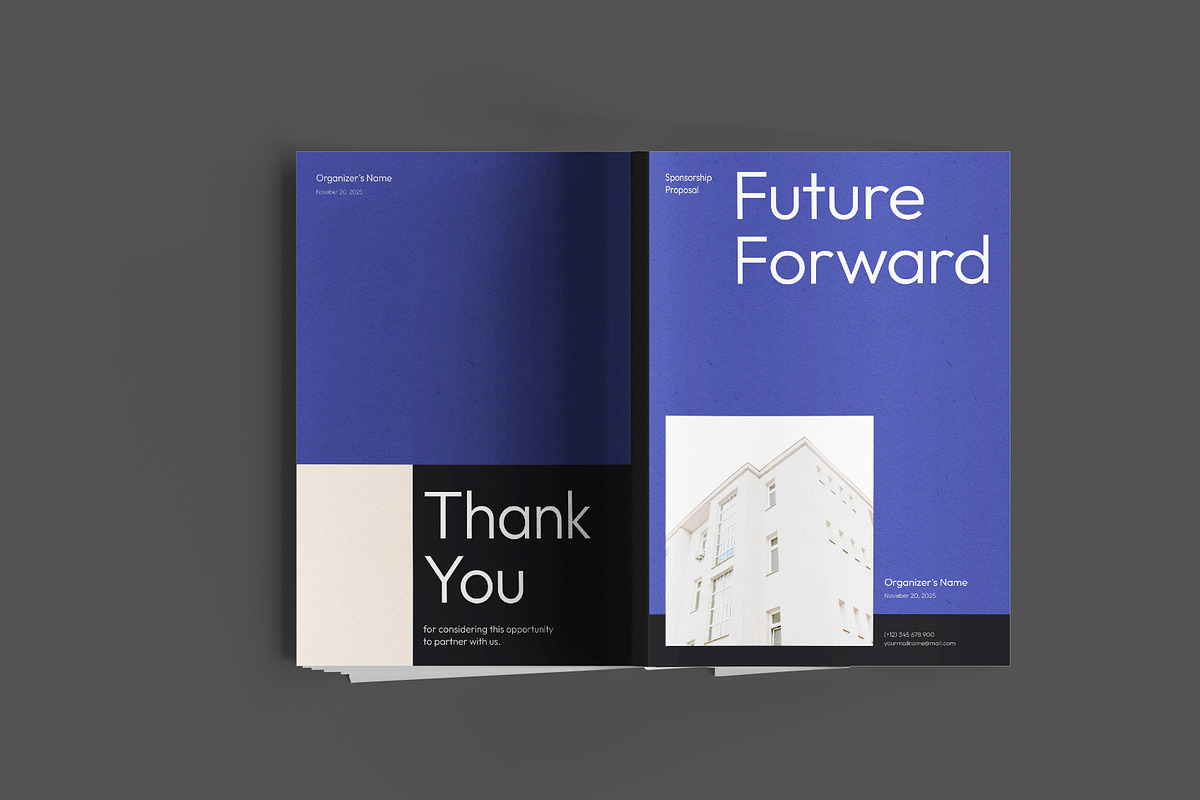 Blue Minimal Sponsorship Proposal, a Brochure Template by Neermana (Photo 10 of 10)