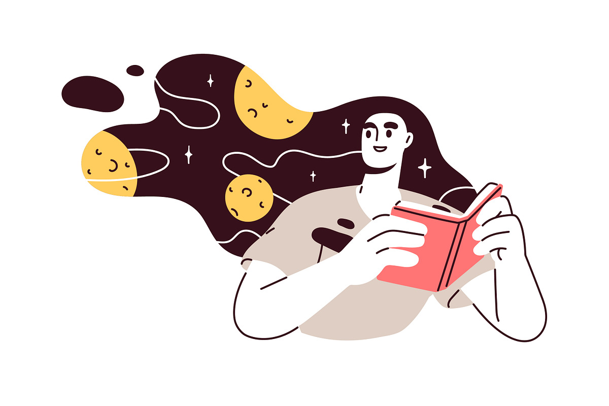 Readers with books concepts set, a Person Illustration by Good Studio (Photo 11 of 15)