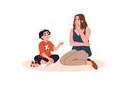 Parents support, talk to kids set, a Person Illustration by PaperTrident (Thumbnail 7 of 7)