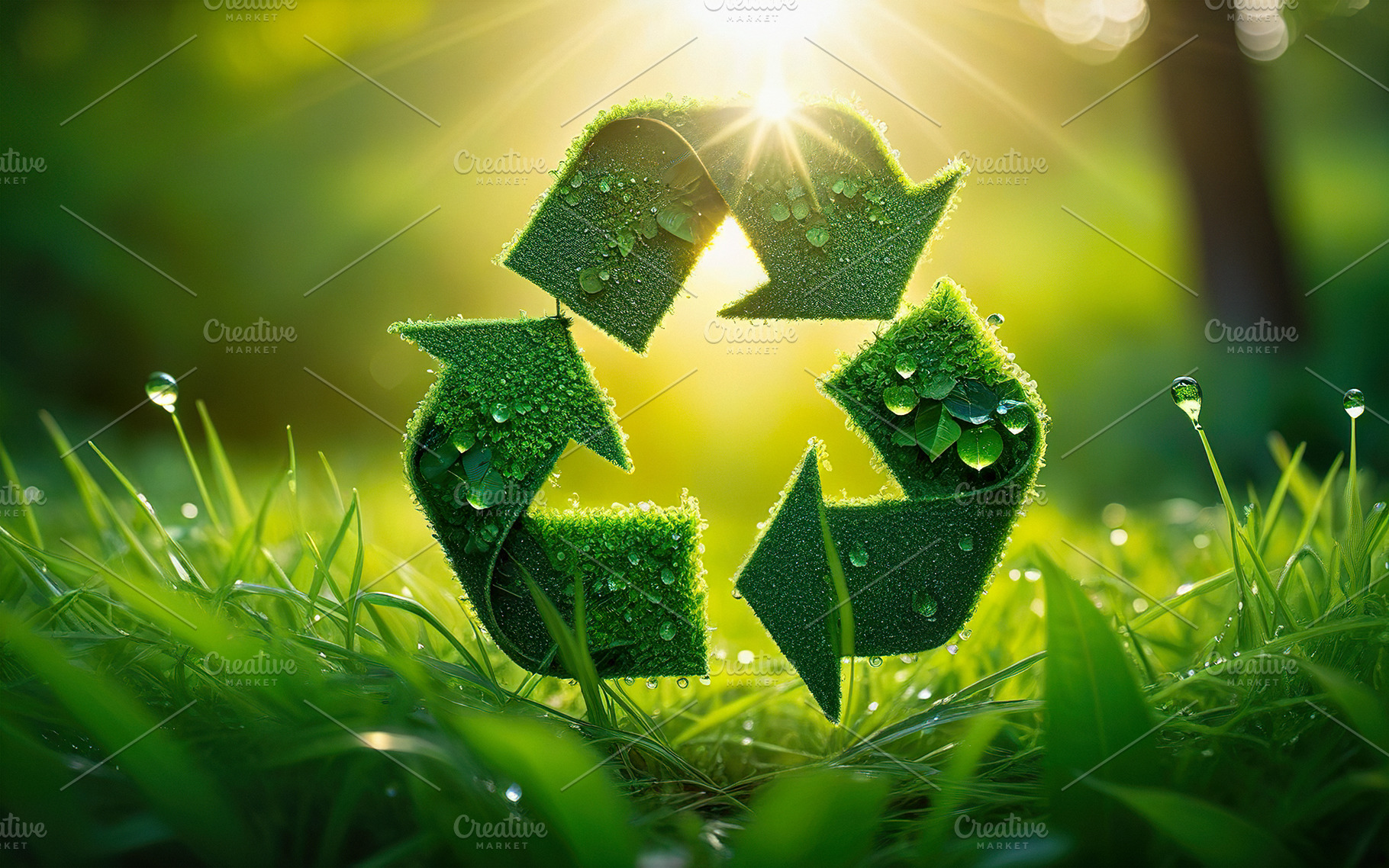 green recycling symbol, a Nature Photo by itakdalee