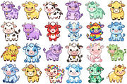 Cute Cow Clipart, an Animal Illustration by Forhadx5 (Thumbnail 3 of 8)