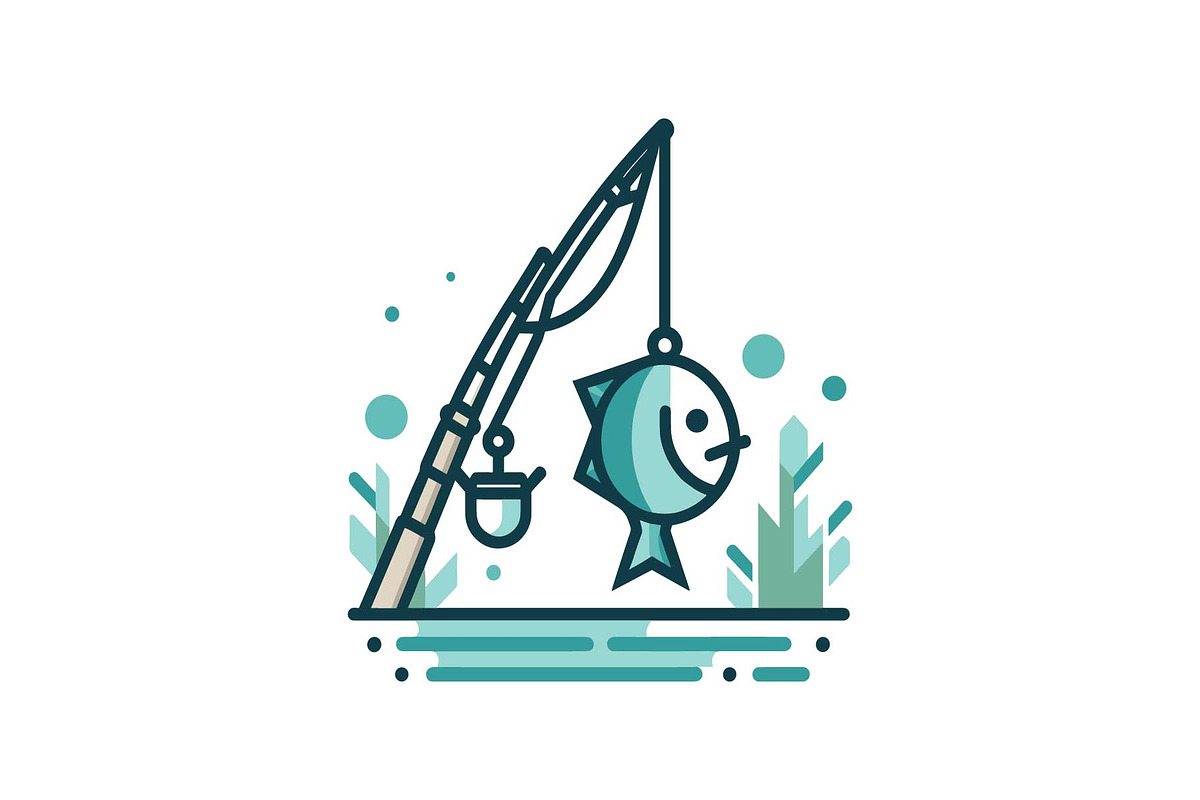 Minimal Fishing Rod Icon Vector Set, an Object Graphic by yasushie (Photo 8 of 16)