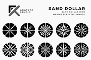 Sand Dollar Icon Vector, a Solid Icon by Akatype Studio (Thumbnail 1 of 3)