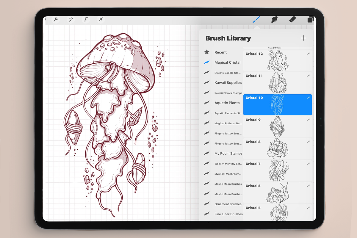 Magical Cristal Procreate Brushes, a Brush Add-On by TheDoodleSweets (Photo 2 of 5)