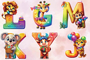 Cute Animal Alphabet Clipart Bundle, an Illustration by SVGArt (Thumbnail 4 of 9)