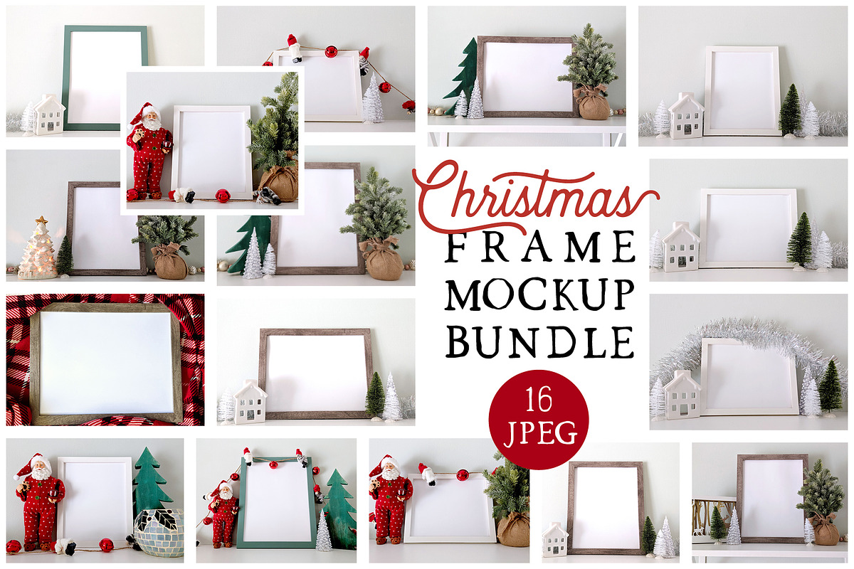 Christmas Frame Bundle 1, a Product Mockup by CatBoneDesign (Photo 1 of 18)