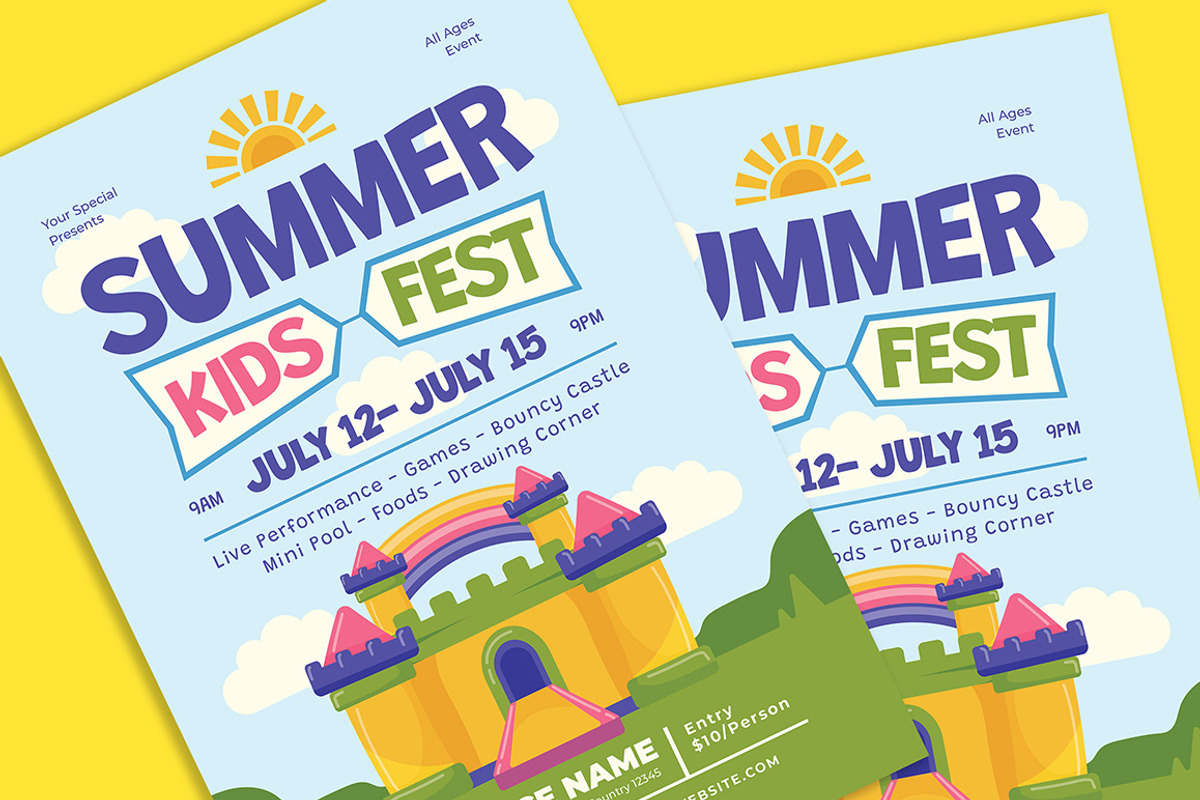 Summer Kids Festival Flyer, a Flyer Template by Gumico Studio. (Photo 2 of 3)