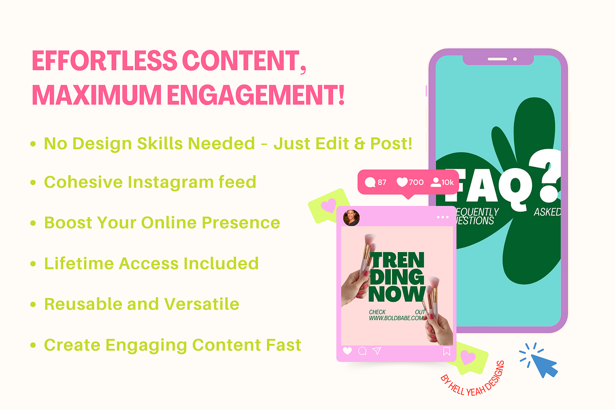 BOLD Instagram Carousel Posts, a Social Media Template by Hell Yeah Designs (Photo 2 of 9)