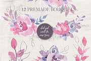 Floral Watercolor Graphics Set, a Texture Illustration by Honey & Jazz Co. (Thumbnail 7 of 14)