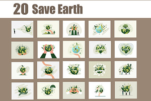 Earth day illustration vector set, an Education Illustration by foxndeer