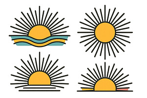 Sunrise vector illustration series, an Illustration by ZinetroN