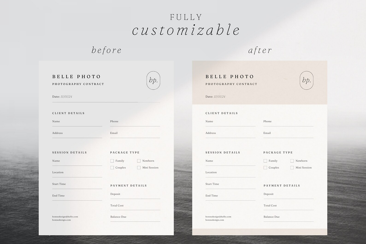 Wedding Photography Contract Canva, a Marketing Template by frommakertomaker (Photo 4 of 6)