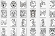 100 Animals Coloring Pages for Adult, an Animal Illustration by Blue Digital Studio (Thumbnail 4 of 7)