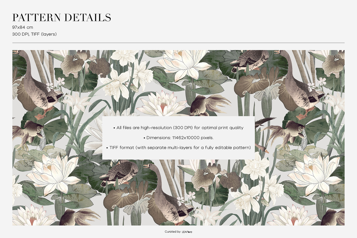 Lotus Serenity Vintage Patterns, a Pattern Graphic by LEAFure (Photo 3 of 11)