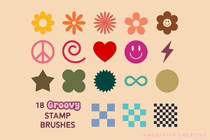 Groovy Checkers Procreate Brush Set