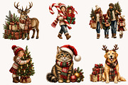 Christmas Family Clipart Bundle, a Seasonal Illustration by Designworld (Thumbnail 3 of 5)