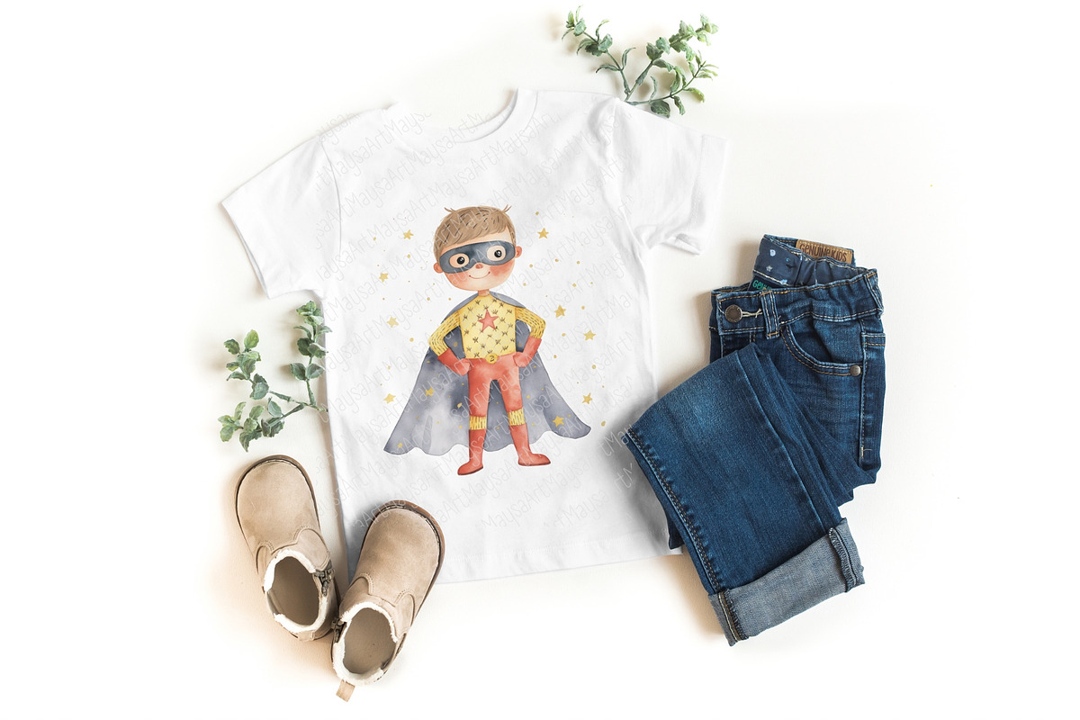 Superhero Boy Watercolor Sublimation, an Illustration by Maysa Art (Photo 5 of 6)
