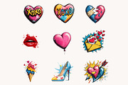 Pop Art Valentine PNG Sublimation, an Illustration by Designworld (Thumbnail 3 of 9)