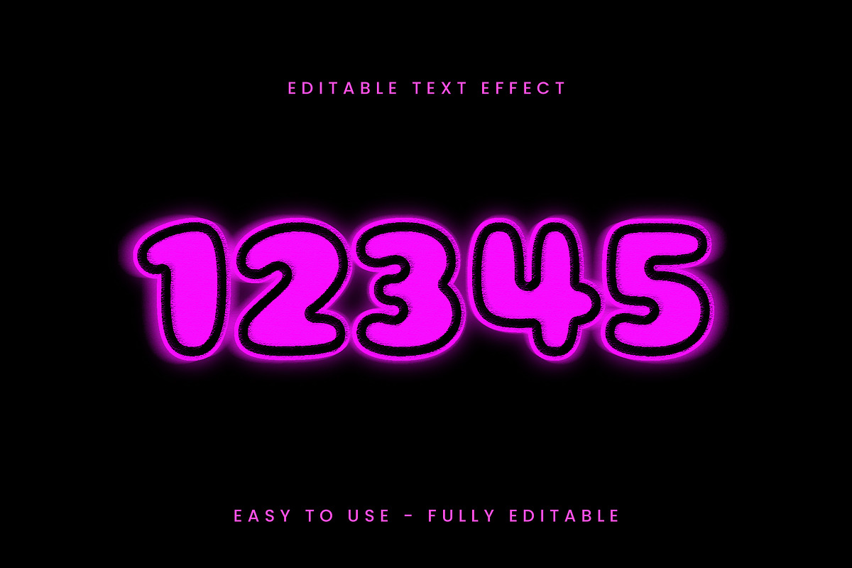Glowing Outline Bubble Text Effect preview 2