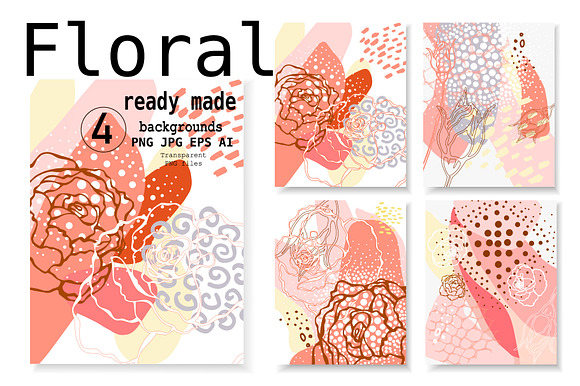 Abstract Floral backgrounds preview 8