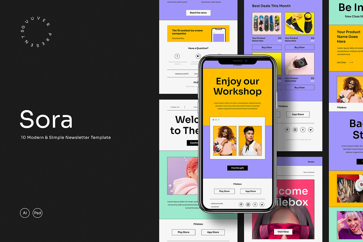 Sora Pop Email newsletter, an Email Template by Guuver (Photo 1 of 3)