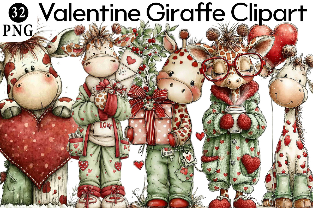 Valentine Giraffe Clipart, an Illustration by Daily.Designs (Photo 1 of 7)