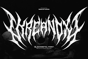 Kreanox | Black Metal Font, a Blackletter Font by Denustudios (Thumbnail 1 of 12)