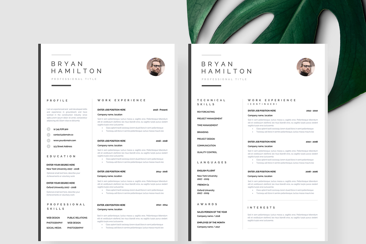 Resume Template CV Template 2 page, a Resume Template by Resume Angels (Photo 4 of 9)