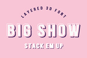 BIG SHOW - Layered 3D font, a Sans Serif Font by Tropical Type (Thumbnail 1 of 9)