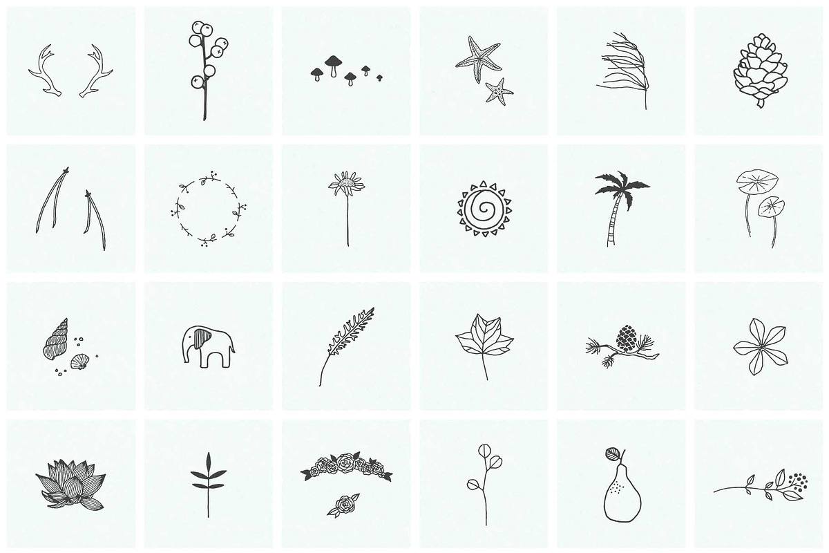 150 Hand Drawn Elements -Nature, an Animal Illustration by Michael Rayback Design (Photo 7 of 22)