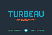 Turbeau — Retro-futuristic font, a Font by SimpleBits® (Thumbnail 1 of 7)