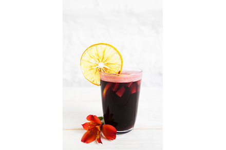 Refreshing sangria with orange on, a Food & Drink Photo by Photo Drive Studio
