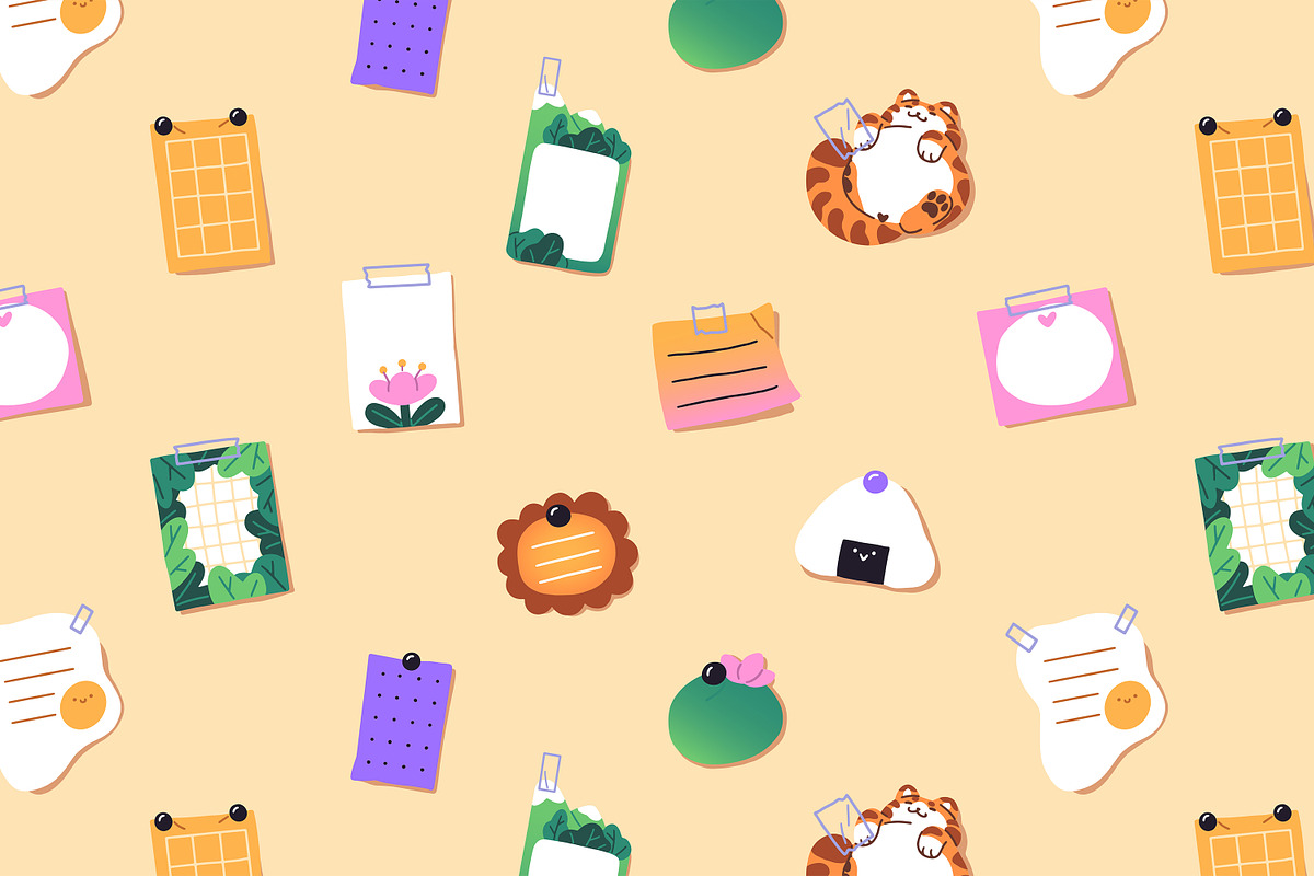 Cute paper stickers, notes set, a Decorative Illustration by PaperTrident (Photo 2 of 3)